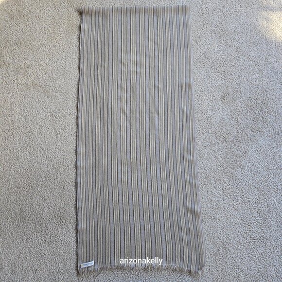 Takashimaya Cashmere Stripe Oblong Scarf - Picture 6 of 9